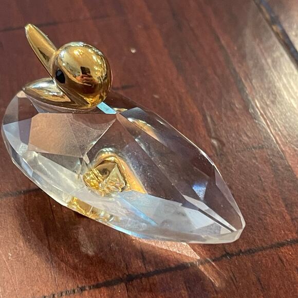Crystal swan with gold - Picture 7 of 12